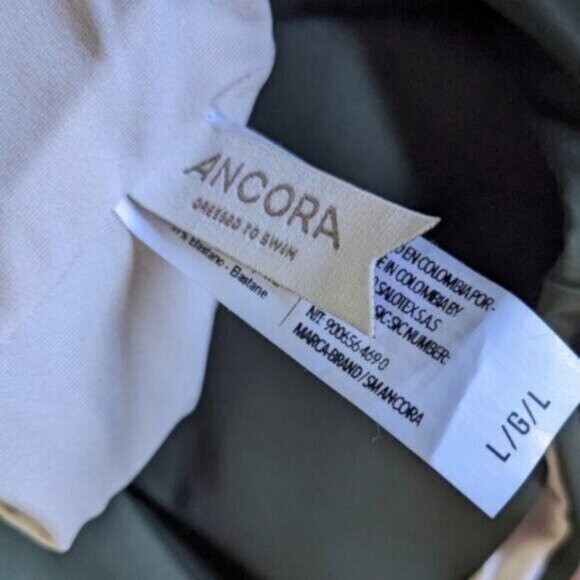 Ancora My Indulgent Bolero Bikini Top L Olive Green Pink NEW Ruffle Swimsuit - Picture 6 of 7